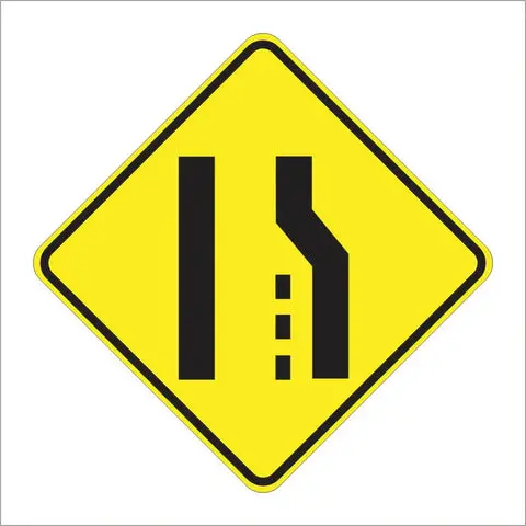 W4-2 Lane Ends Symbol Sign 1