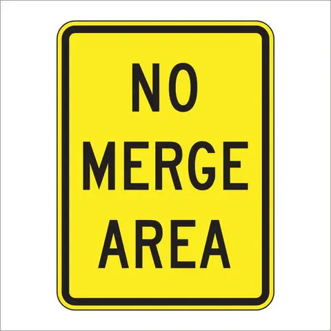 W4-5P No Merge Area Sign 1