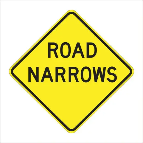 W5-1 Road Narrows Sign 1