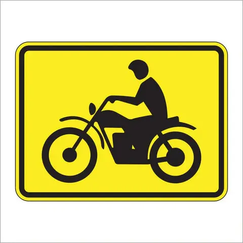 W8-15P Motorcycle Plaque Sign 1