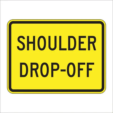 W8-17P Shoulder Drop-Off Sign 1