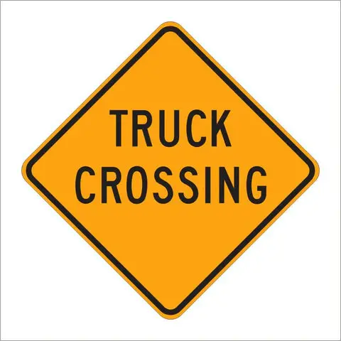 W8-6 Truck Crossing Sign 1