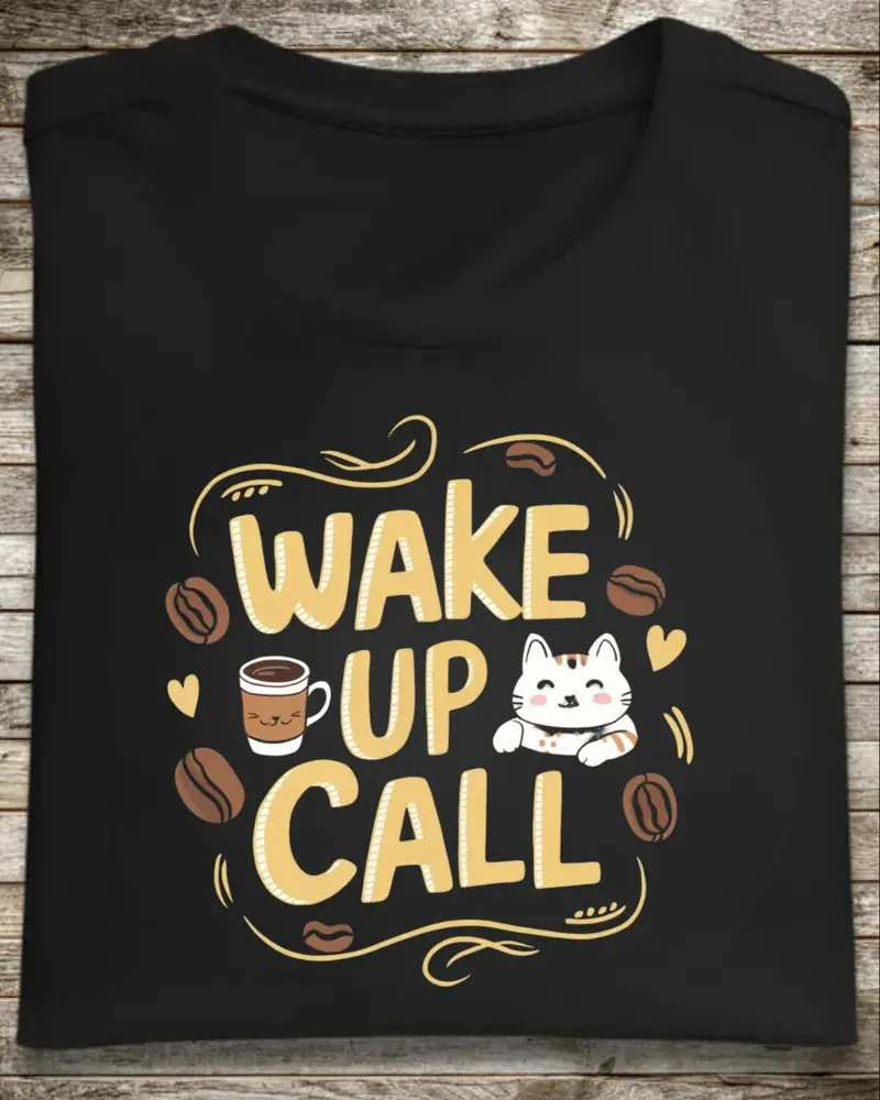 Wake Up Call Coffee Cotton T-Shirt 1