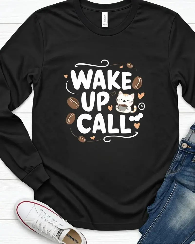 Wake Up Call Cotton Long Sleeve Tshirt 1