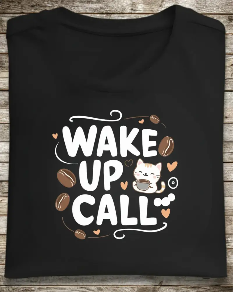 Wake Up Call Cotton T-Shirt 1