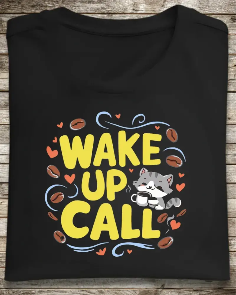 Wake Up Call Cotton T-Shirt 1
