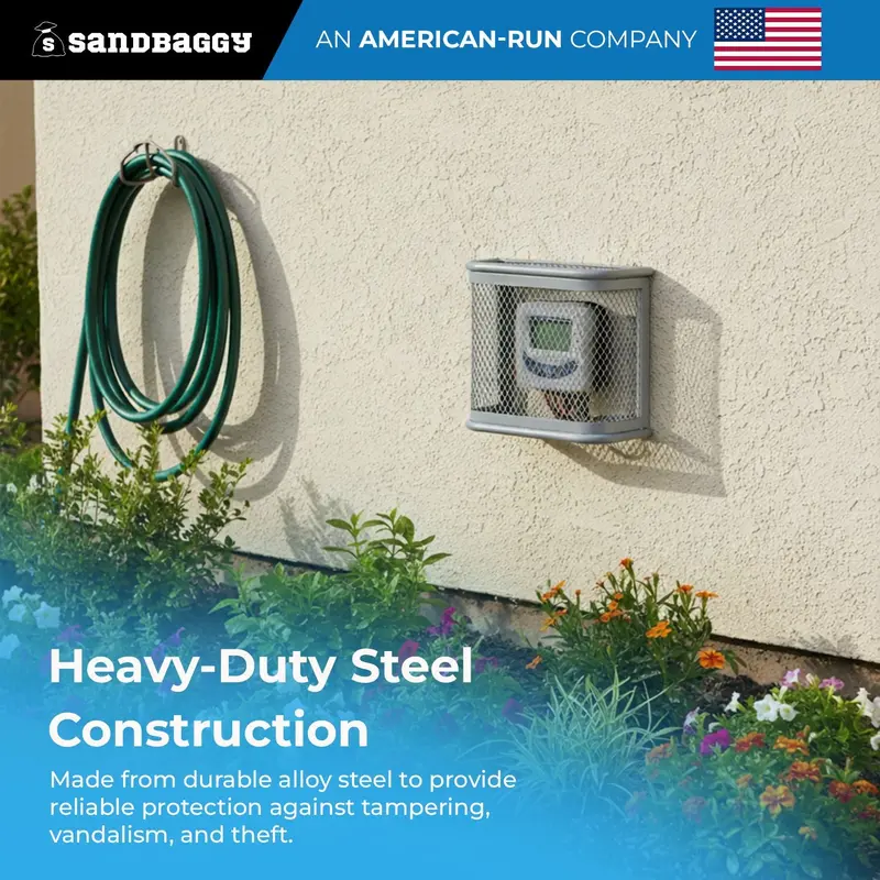 Wall-Mounted Irrigation Controller Lock Box Cage – Steel Security Enclosure 4