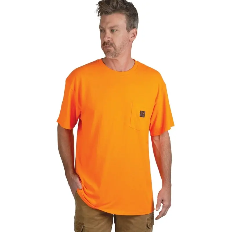 Walls Men's Enhanced Visibility Mesh Safety Work T-Shirt - Orange 1