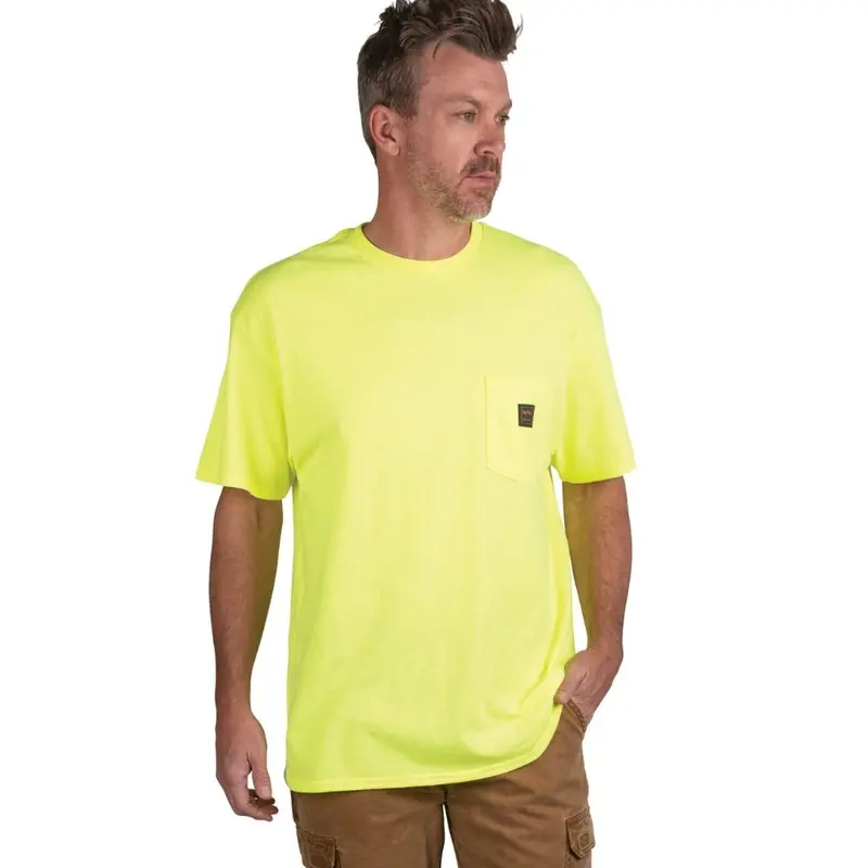 Walls Men's Enhanced Visibility Mesh Safety Work T-Shirt - Yellow 1