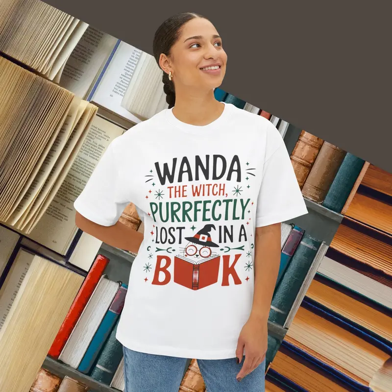 Wanda Witch Unisex Booklover Oversized Boxy Tshirt 5