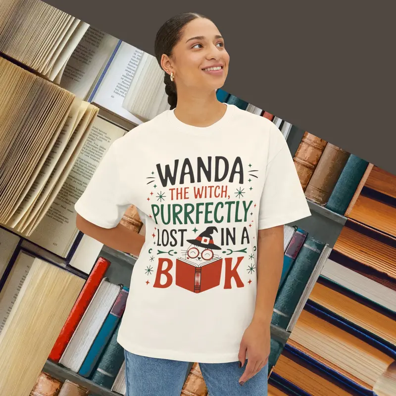Wanda Witch Unisex Booklover Oversized Boxy Tshirt 7