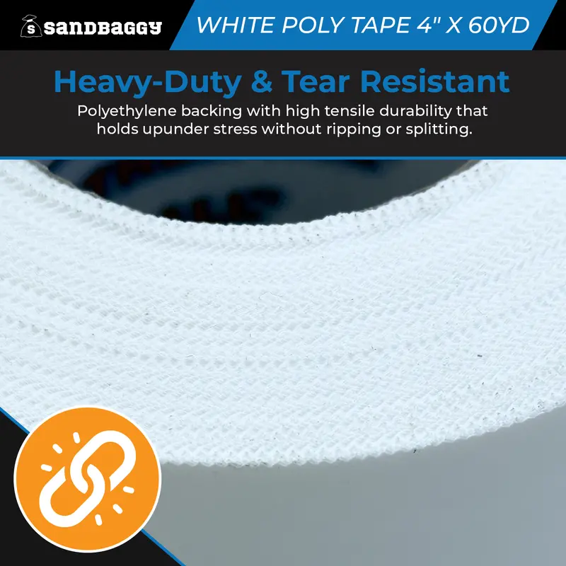 White Vapor Barrier Tape – 4" X 60 Yd, 9 Mil Polyethylene - Usa Made 3