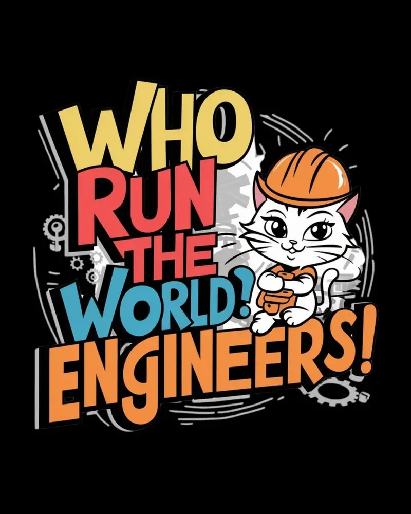 Who Runs The World Engineer Cotton T-Shirt 2
