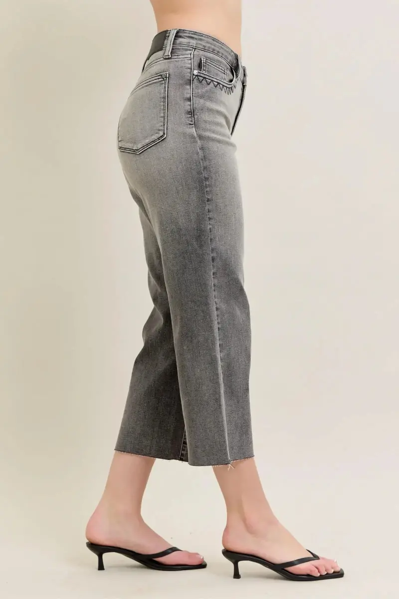 Wide Leg Capris Jeans Plus Size 2