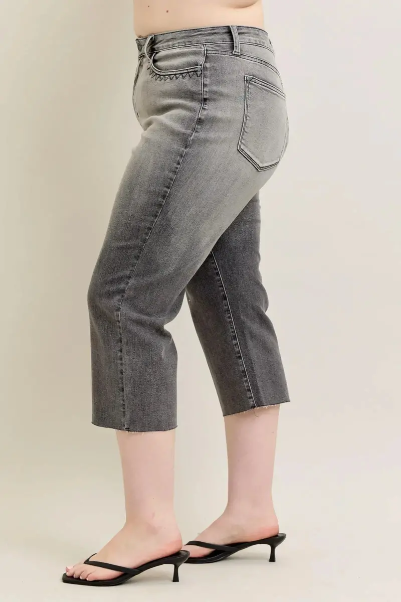 Wide Leg Capris Jeans Plus Size 5