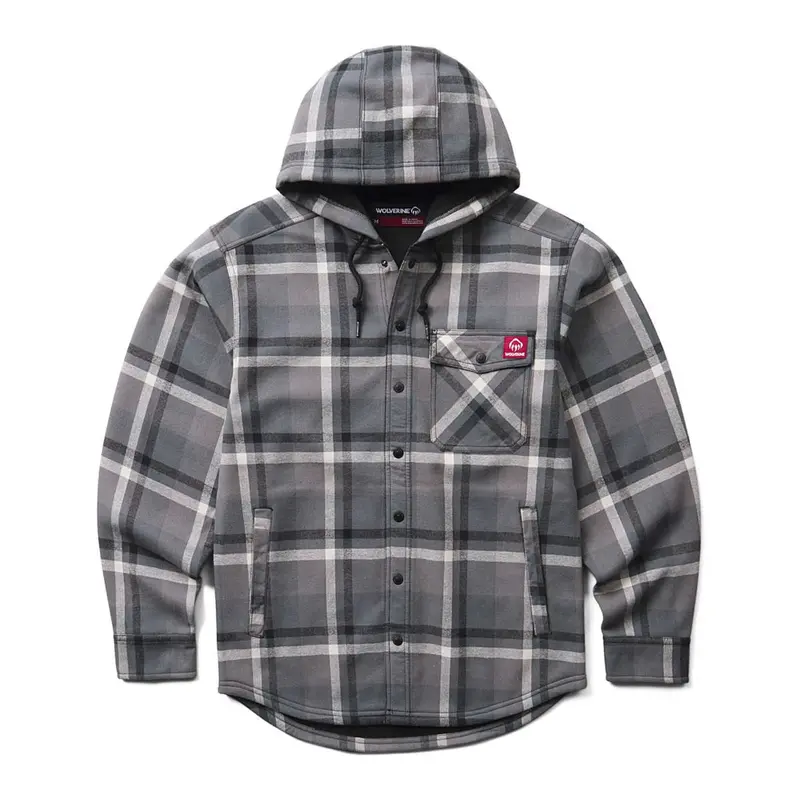 Wolverine Men's Bucksaw Ii Flannel Snap Hooded Shirt Jac 1
