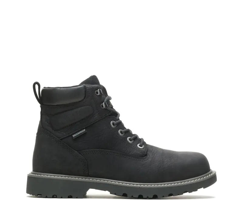 Wolverine Men's Floorhand 6" Waterproof Steel Toe Work Boot_Black 1
