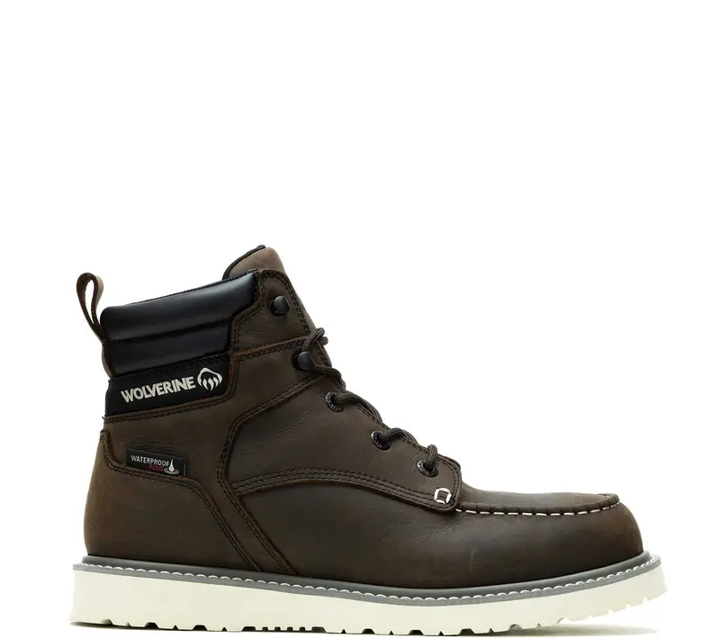Wolverine Men's Trade Wedge 6" Waterproof Moc-Toe Steel Toe Work Boot 1