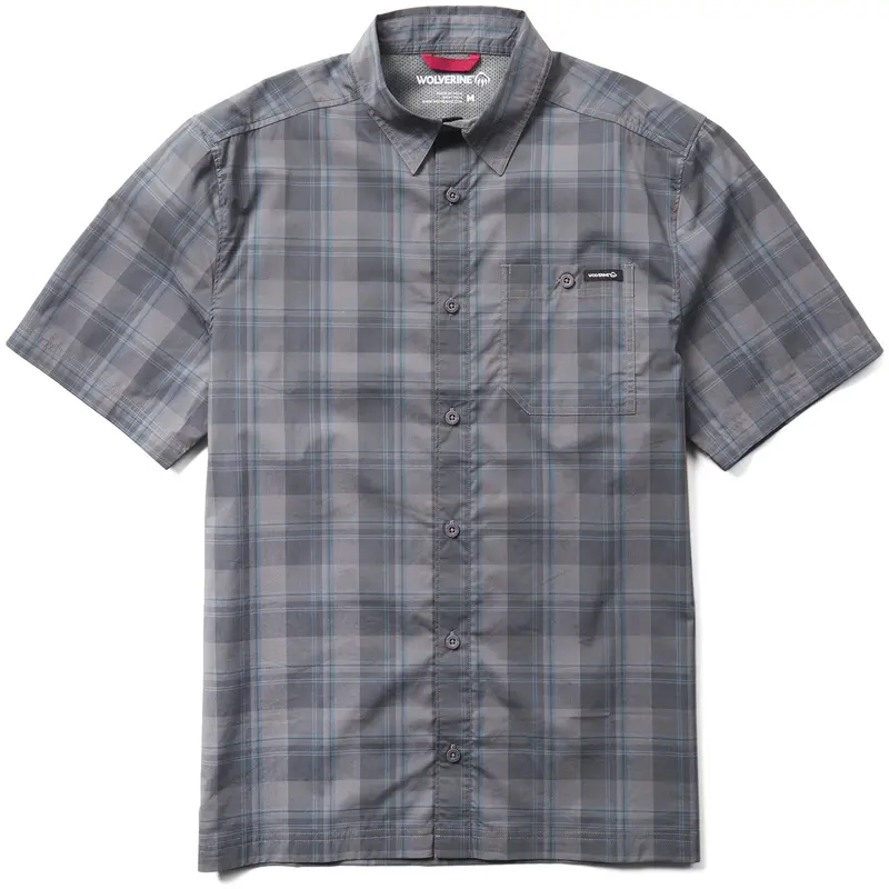 Wolverine Men's Vented Plaid Short Sleeve Work Shirt 1