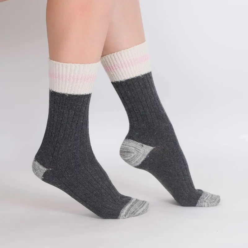 Women's 2Pk Wool Blend Work Socks - Pink 1