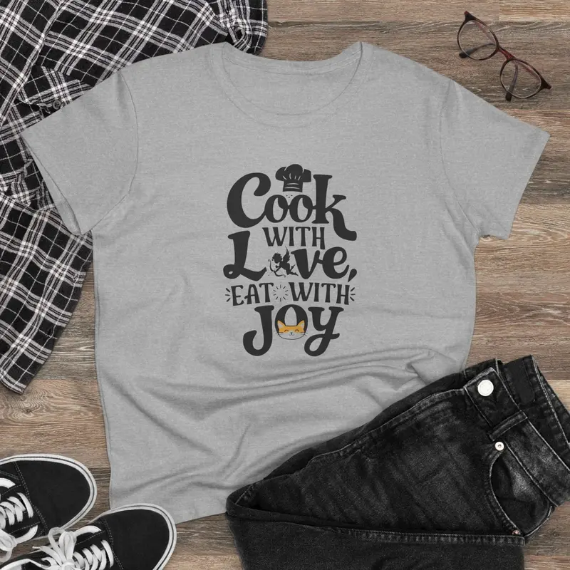 Womens Tshirt Cook With Love Eat With Joy Women Graphic Tee 3