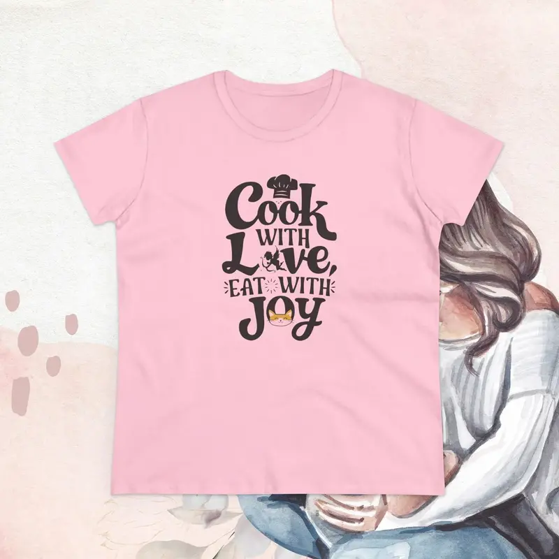 Womens Tshirt Cook With Love Eat With Joy Women Graphic Tee 6