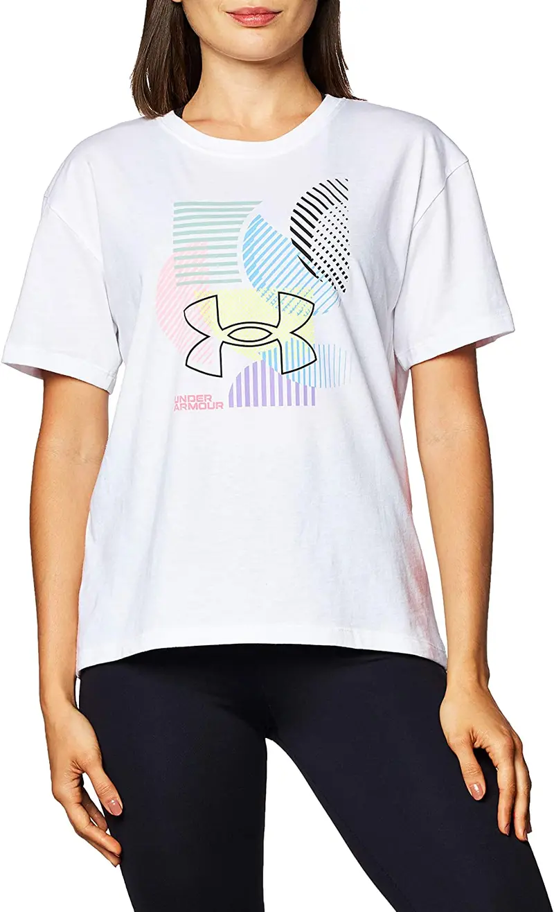 Women's Ua Geo Graphic Short Sleeve Loose Fit T-Shirt 1363258-100 1