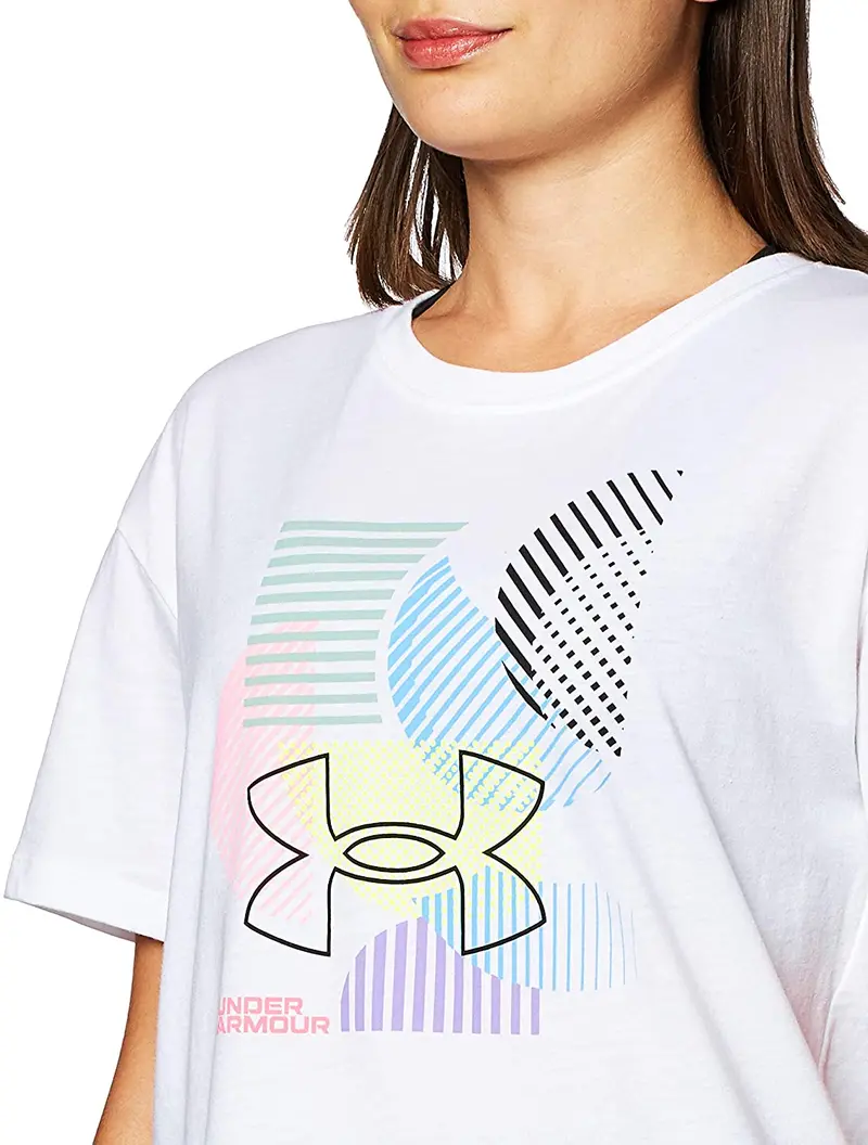 Women's Ua Geo Graphic Short Sleeve Loose Fit T-Shirt 1363258-100 2