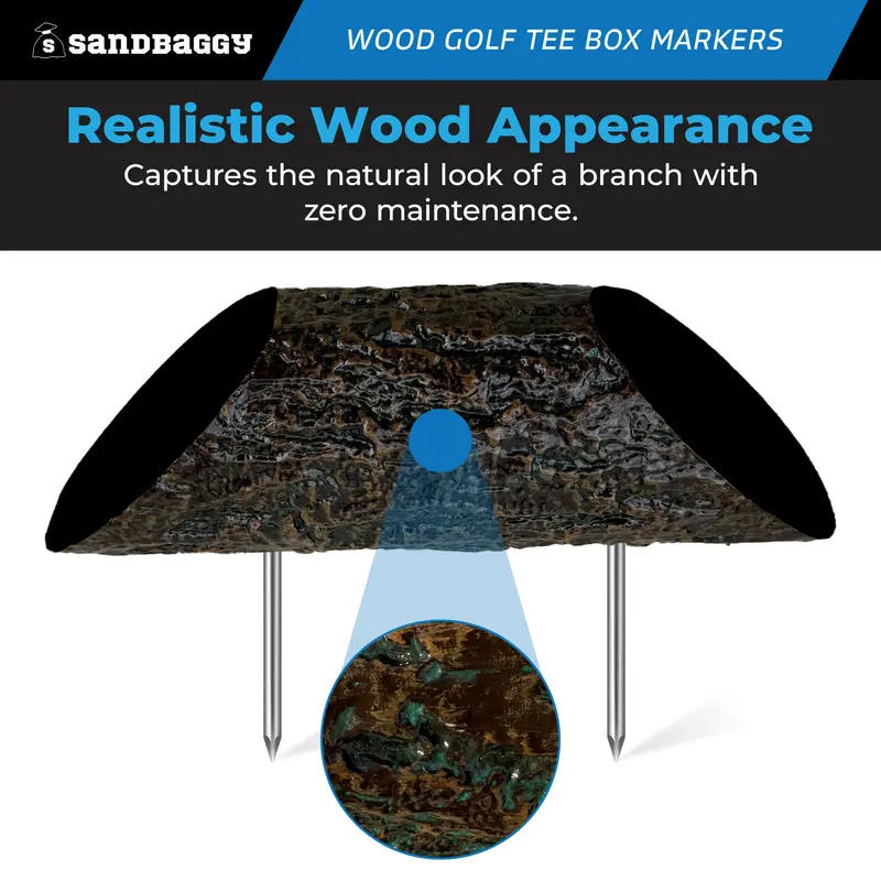 Wood Golf Tee Box Marker - Uv Protected (Black) 4
