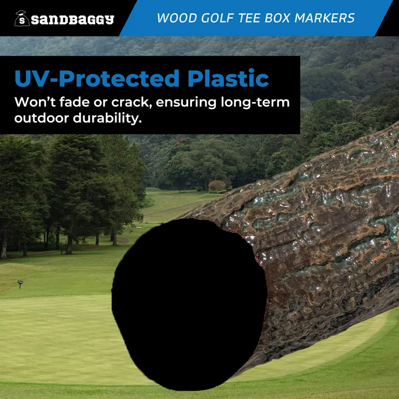 Wood Golf Tee Box Marker - Uv Protected (Black) 5