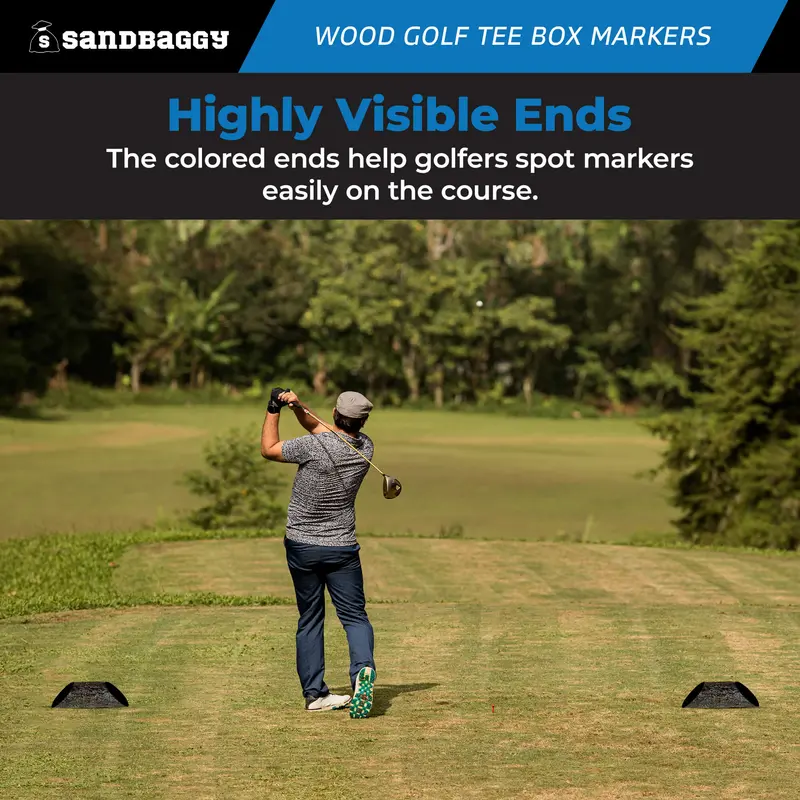 Wood Golf Tee Box Marker - Uv Protected (Black) 7