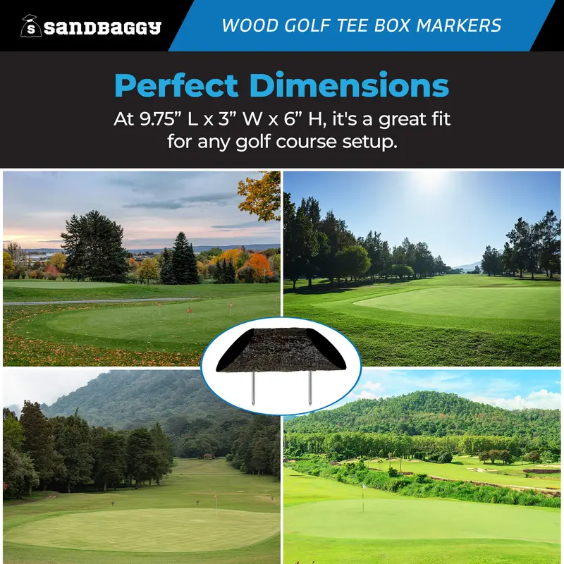Wood Golf Tee Box Marker - Uv Protected (Black) 8