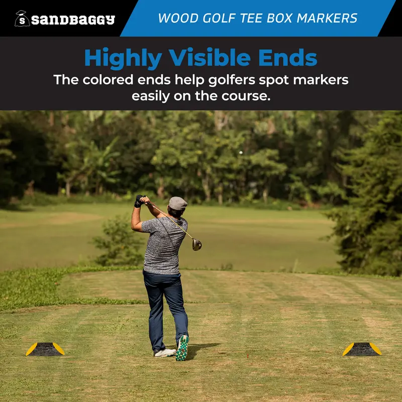 Wood Golf Tee Box Marker - Uv Protected (Yellow) 7