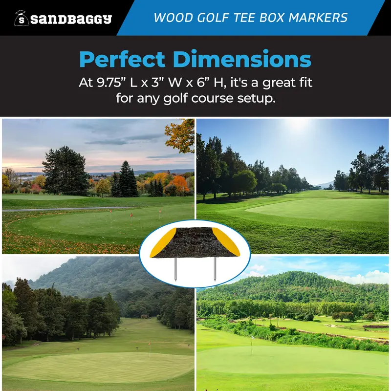 Wood Golf Tee Box Marker - Uv Protected (Yellow) 8