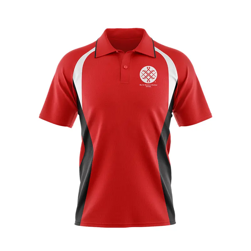World Masters Hockey Sports Polo - Red 1