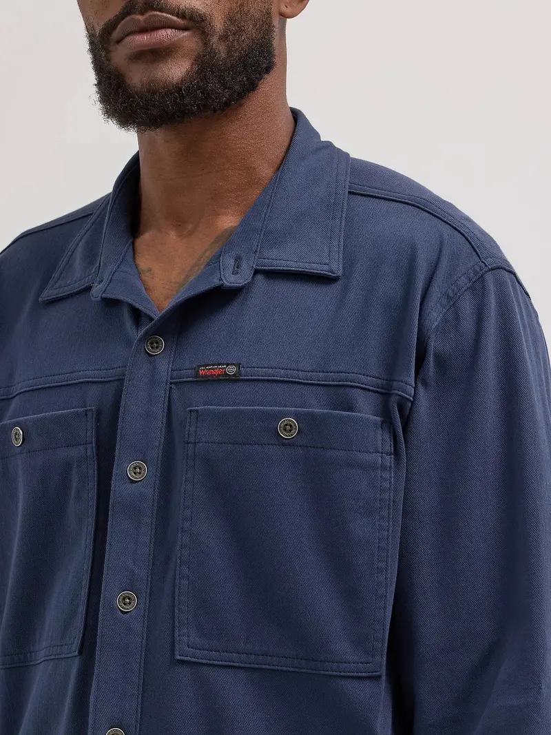 Wrangler Atg Men's Knit Button-Down Long Sleeve Work Shirt 3