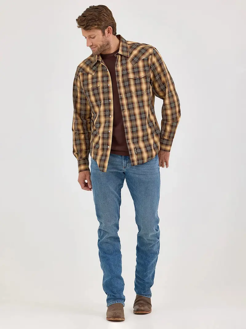 Wrangler Men's Retro® Premium Cotton Snap-Front Long Sleeve Work Shirt 4