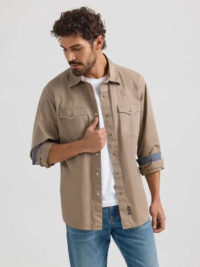 Wrangler Men's Retro®  Premium Snap-Up Long Sleeve Work Shirt 1