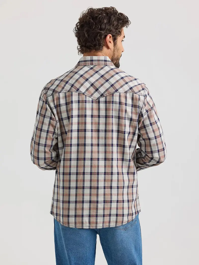 Wrangler Men's Retro® Premium Snap-Up Plaid Long Sleeve Work Shirt 4