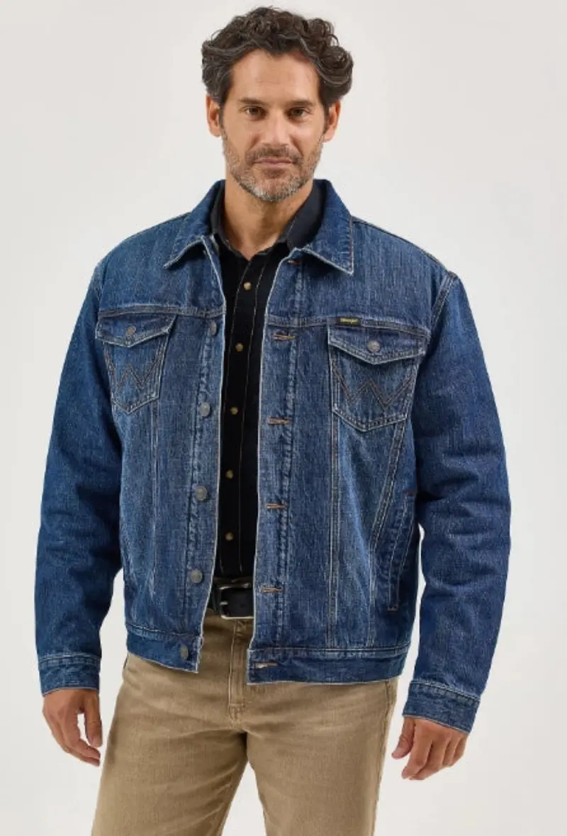 Wrangler Men's Retro® Sherpa Lined Button Denim Jacket 1