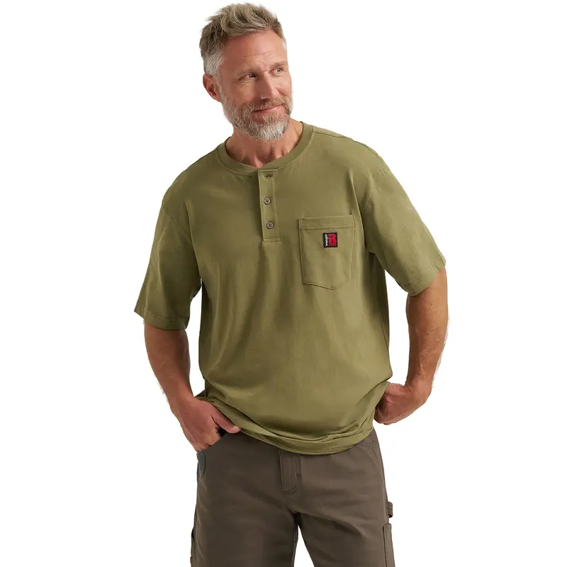 Wrangler Men's Riggs Workwear® Short Sleeve Relaxed Henley 1