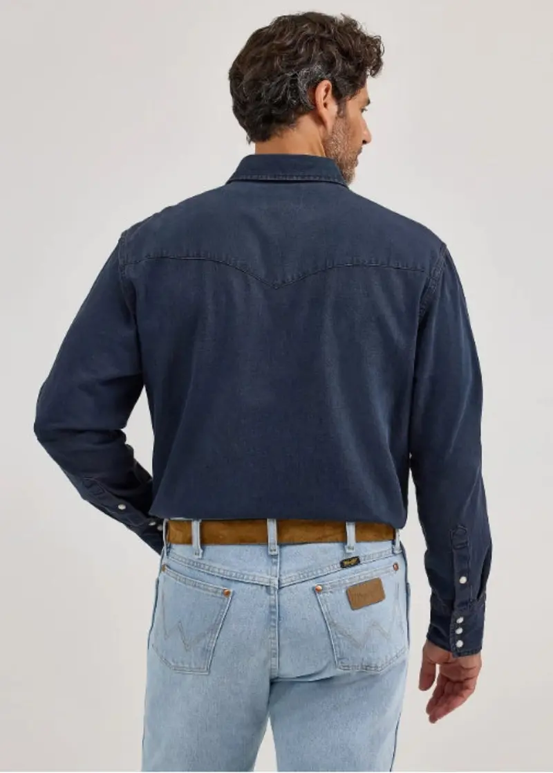 Wrangler Men's Vintage Inspired Cotton Button-Up Long Sleeve Work Shirt 2