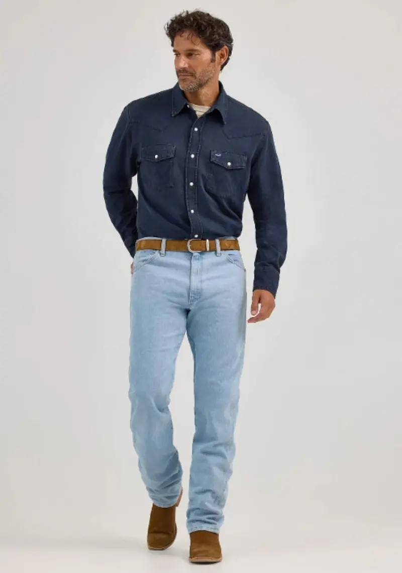 Wrangler Men's Vintage Inspired Cotton Button-Up Long Sleeve Work Shirt 3