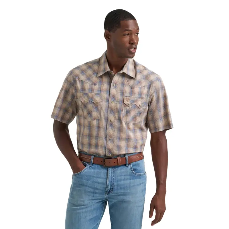 Wrangler Men's Wrangler Retro® Short Sleeve Sawtooth Pocket Western Snap Shirt 1