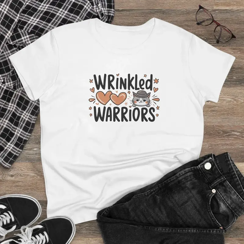Wrinkled Warrior Cotton Womens Tshirts 2