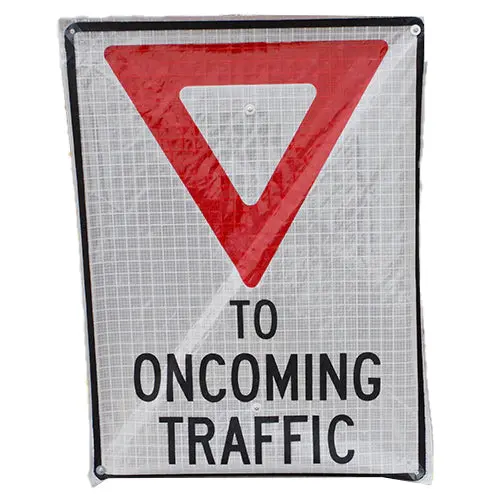 Yield Or Road Closed Roll Up Sign With Stand 1