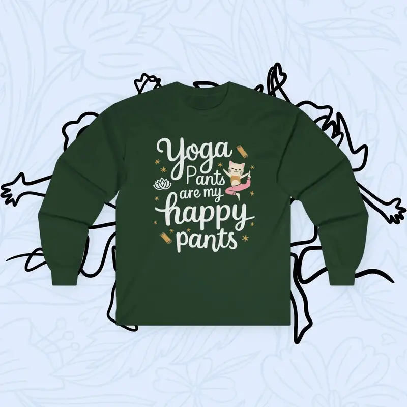 Yoga Pant Are Happy Pant Cotton Long Sleeve Tshirt 3