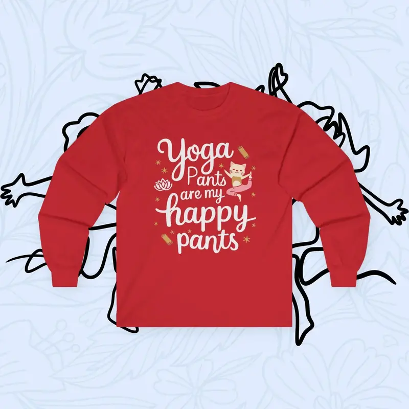 Yoga Pant Are Happy Pant Cotton Long Sleeve Tshirt 4