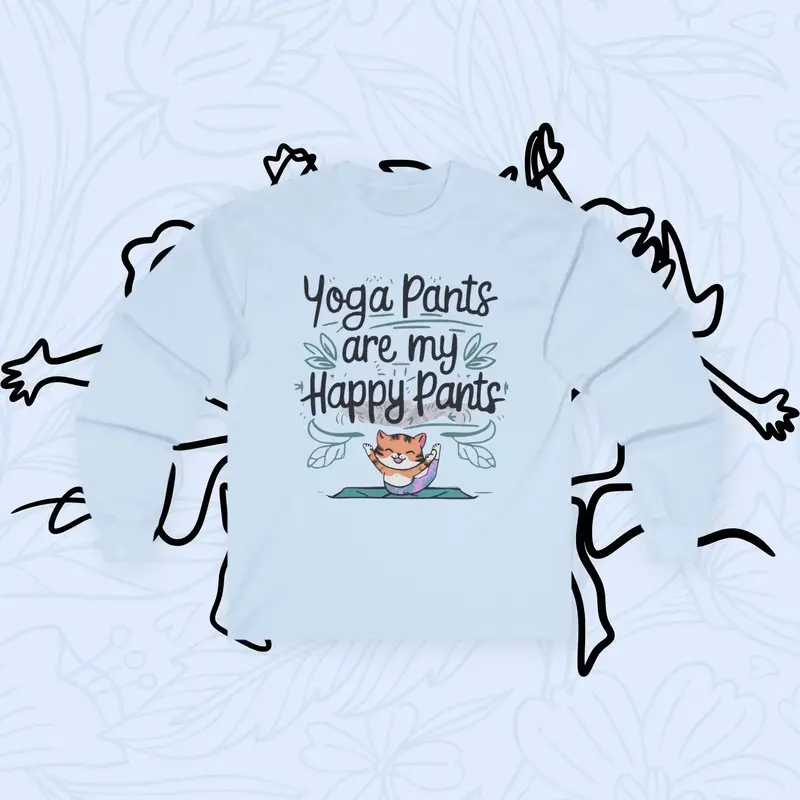 Yoga Pant Are Happy Pant Cotton Long Sleeve Tshirt 4