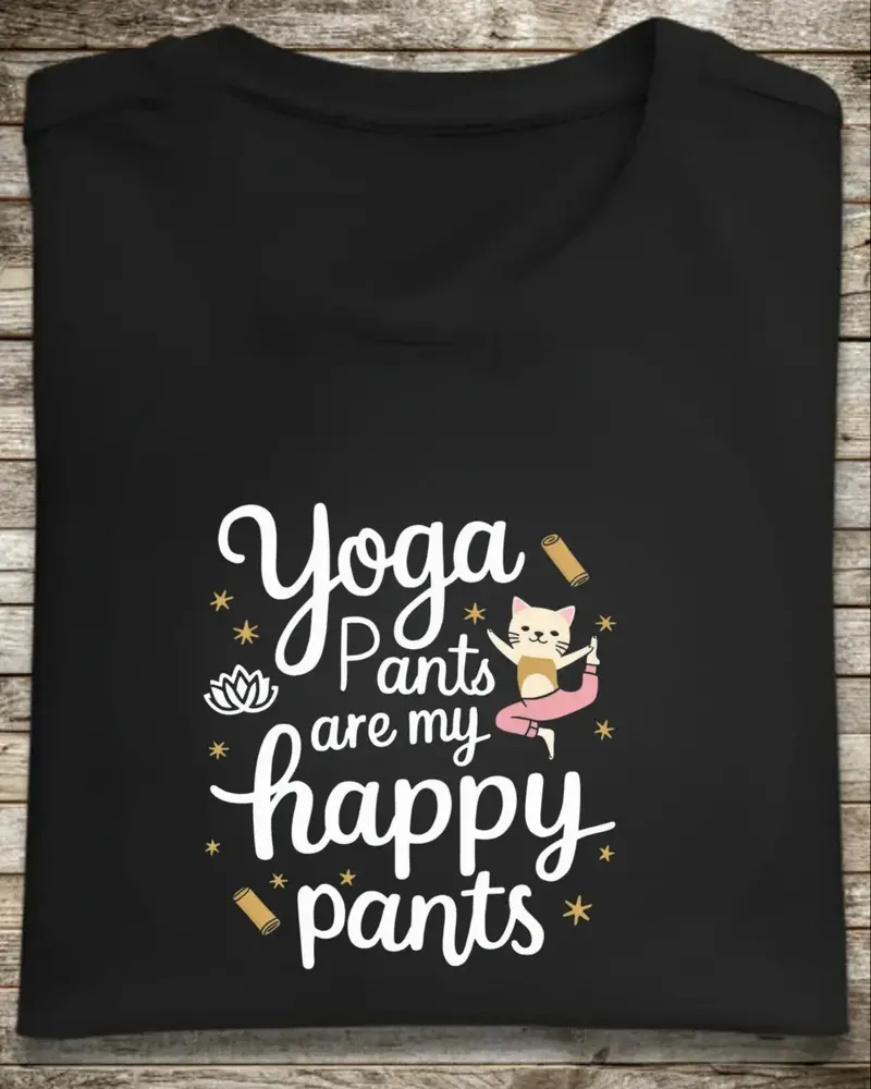 Yoga Pant Are Happy Pant Cotton T-Shirt 1